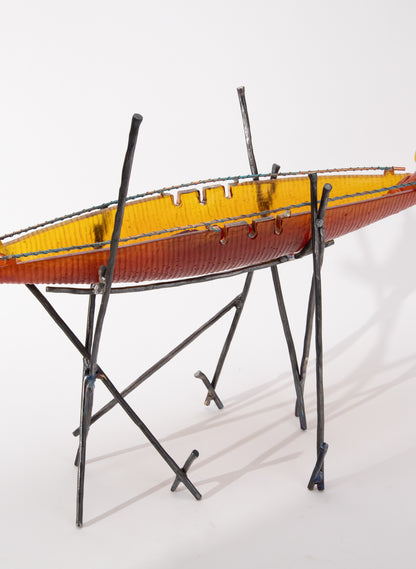 Red Double Manaia Canoe