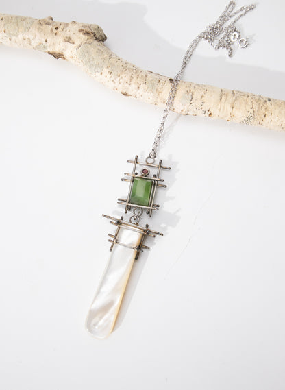 Mother of Pearl, NZ Pounamu, Ruby Necklace