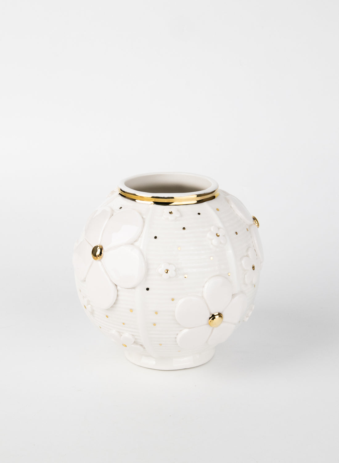 Lantern Vase with Gold Flowers