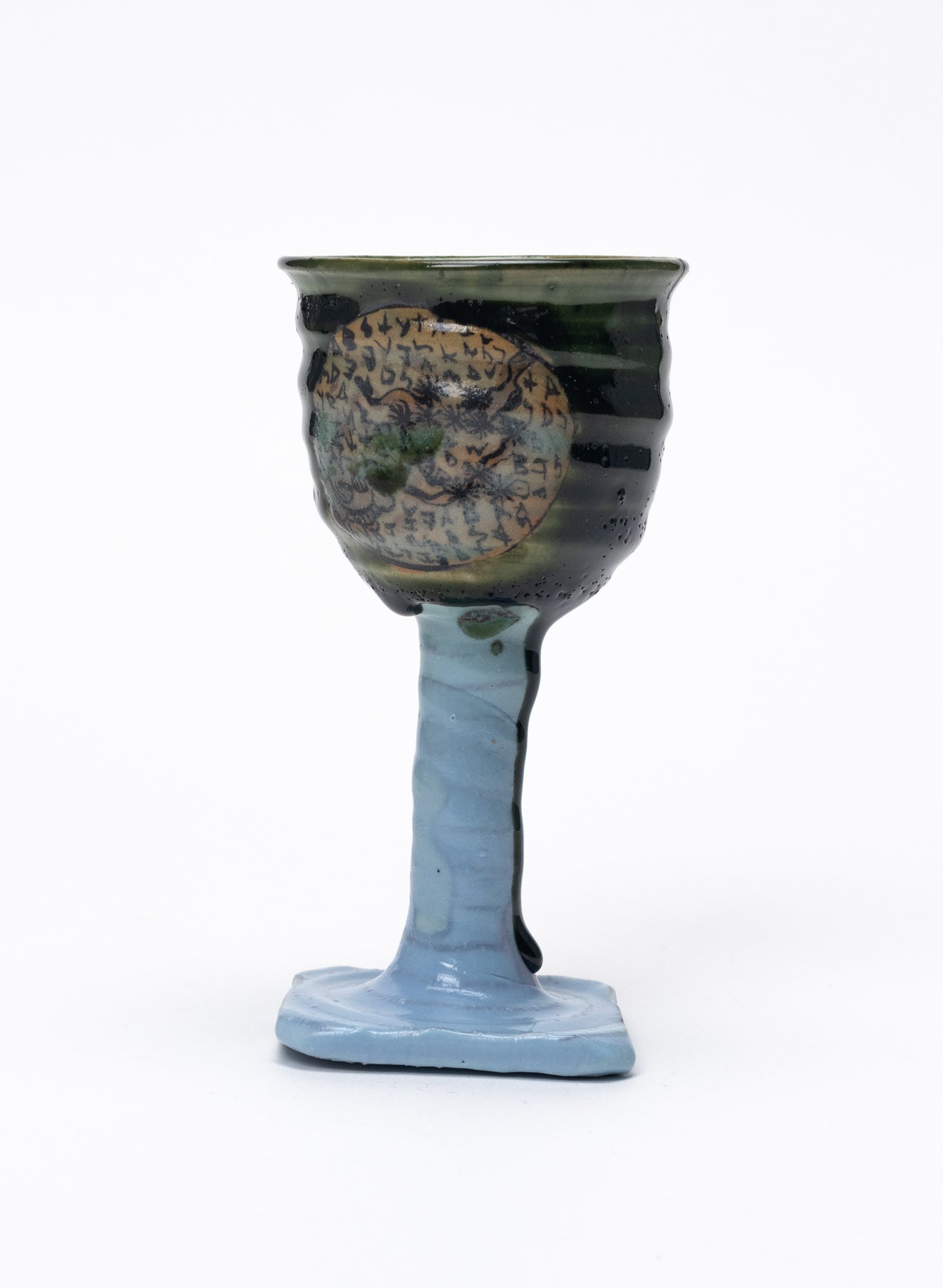 Iro-shino Oribe Wine Glasses