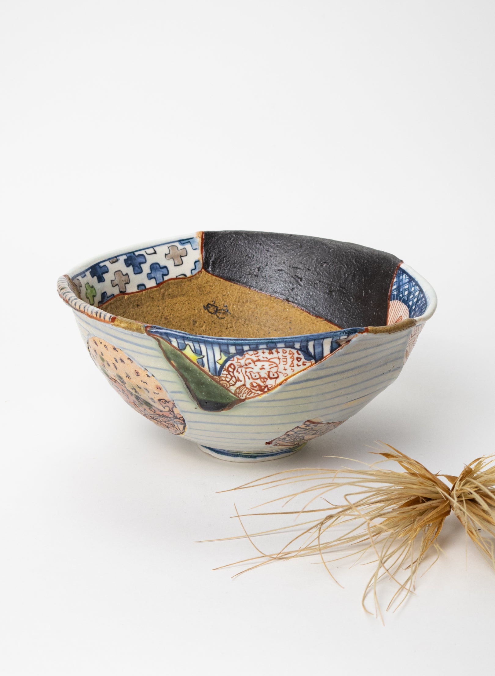 Iro-shino Oribe Bowl