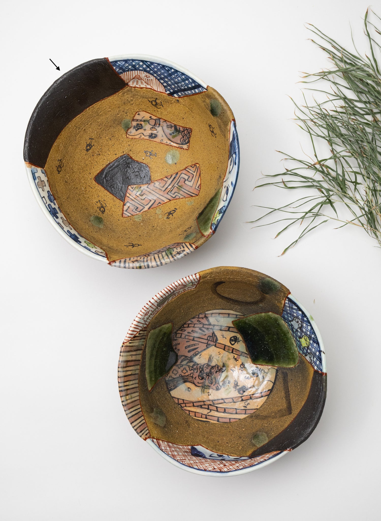 Iro-shino Oribe Bowl