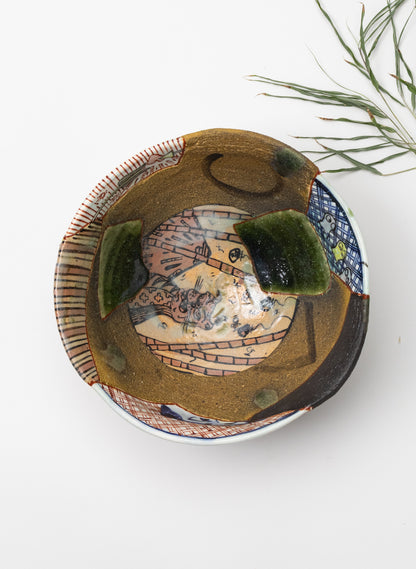 Iro-shino Oribe Bowl