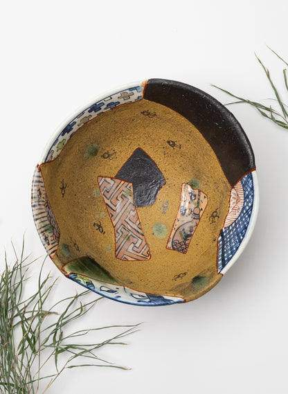 Iro-shino Oribe Bowl