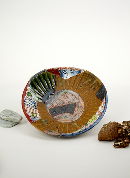 Iro-shino Oribe Bowl