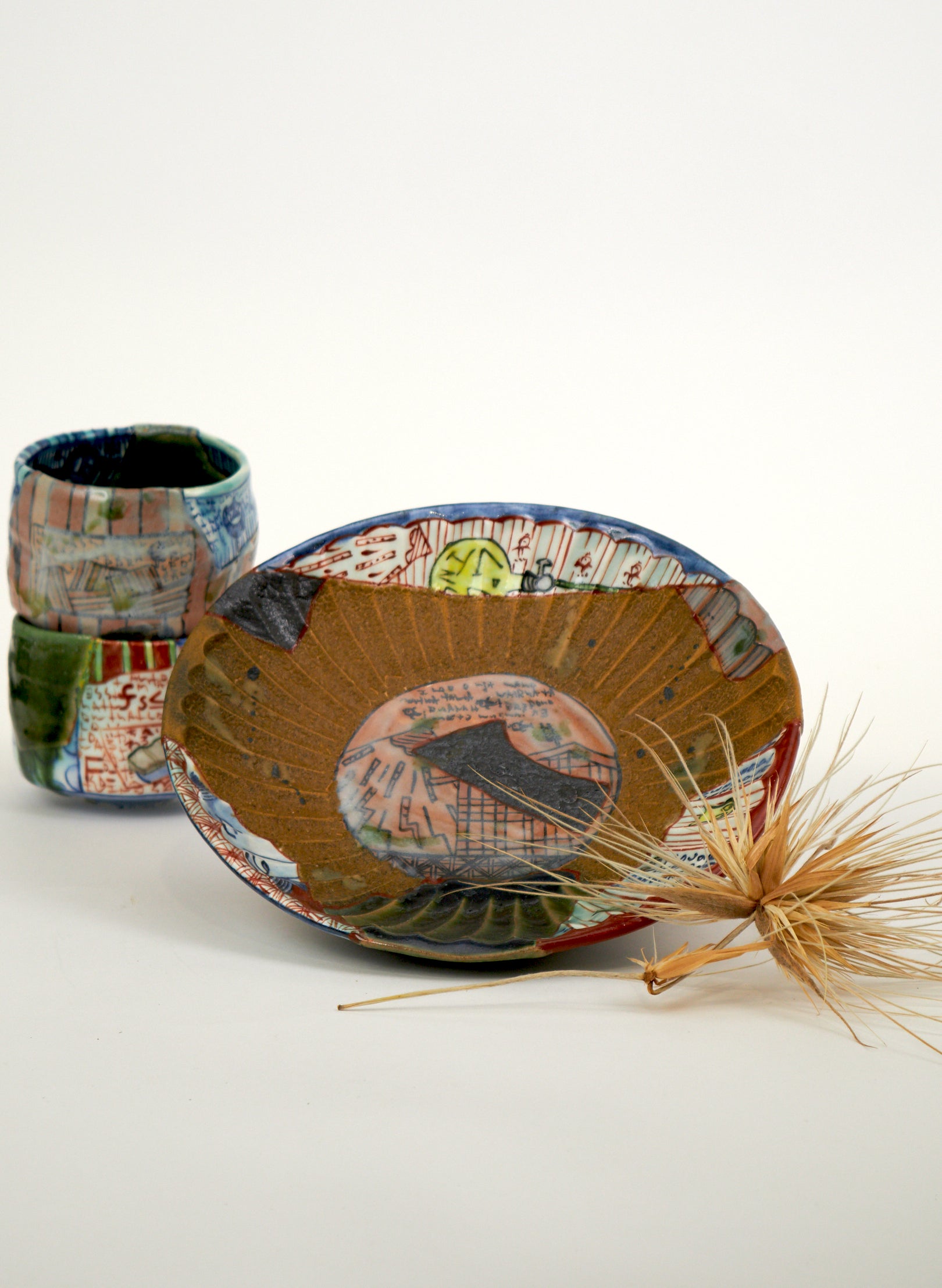 Iro-shino Oribe Bowl