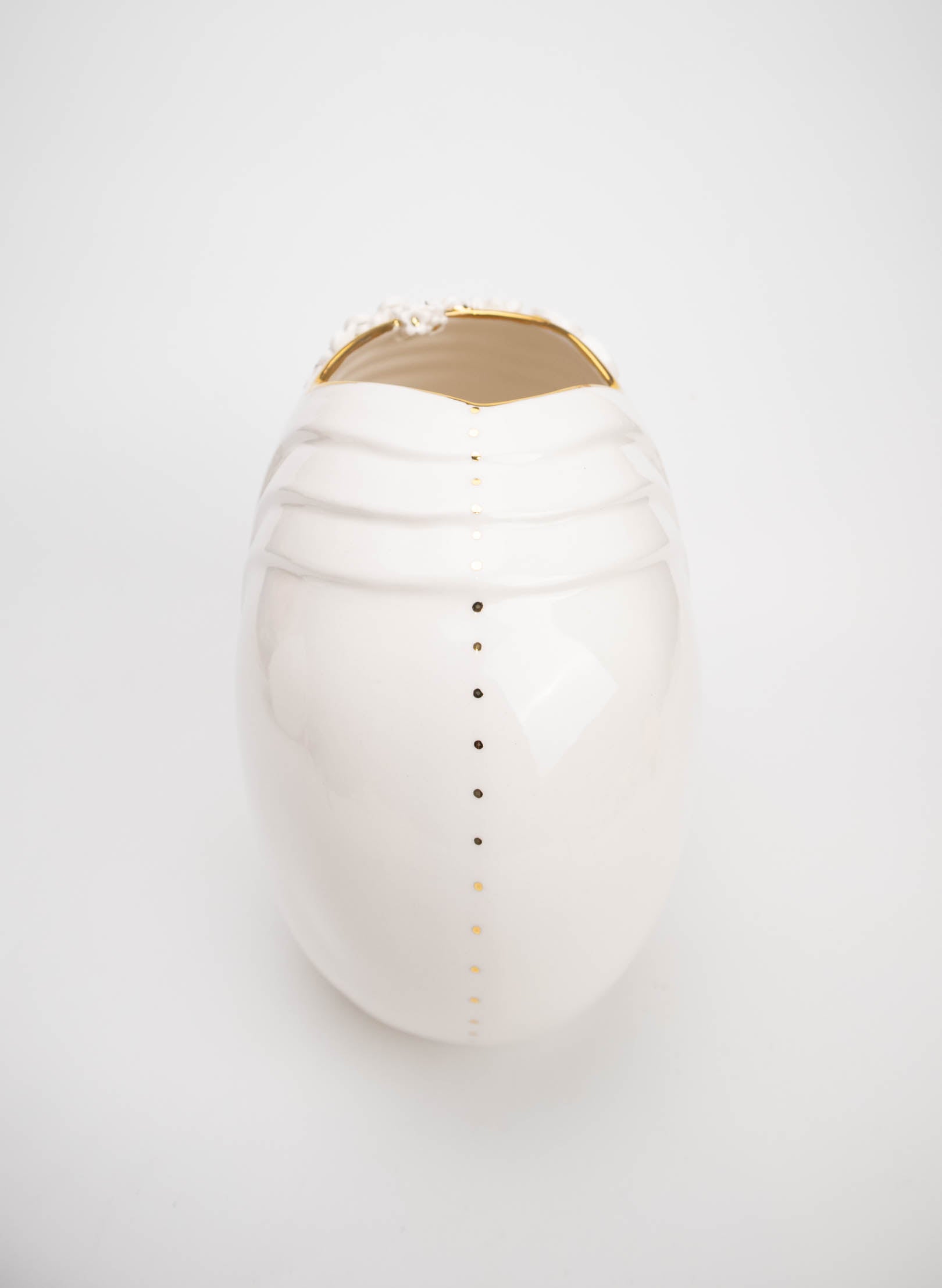 XL Deco Vase - White and Gold Flowers and Bee