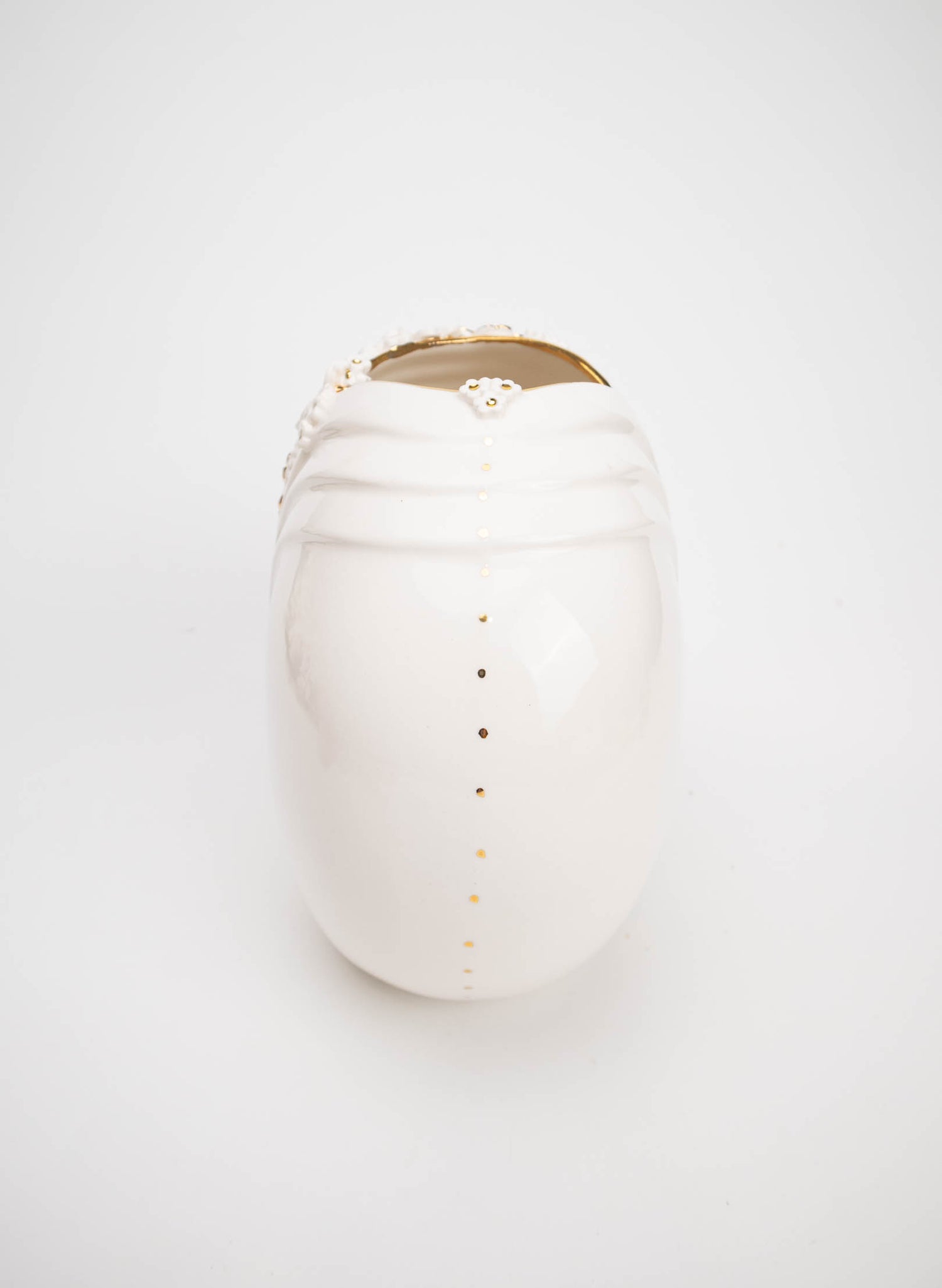 XL Deco Vase - White and Gold Flowers