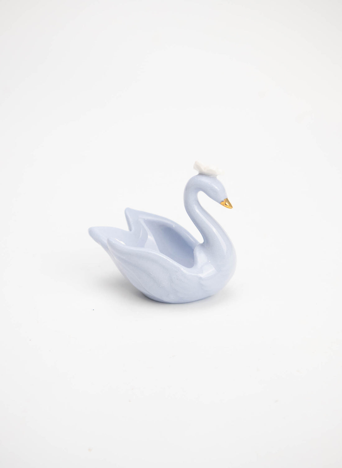 XSmall Blue Swan with Gold and White Flowers