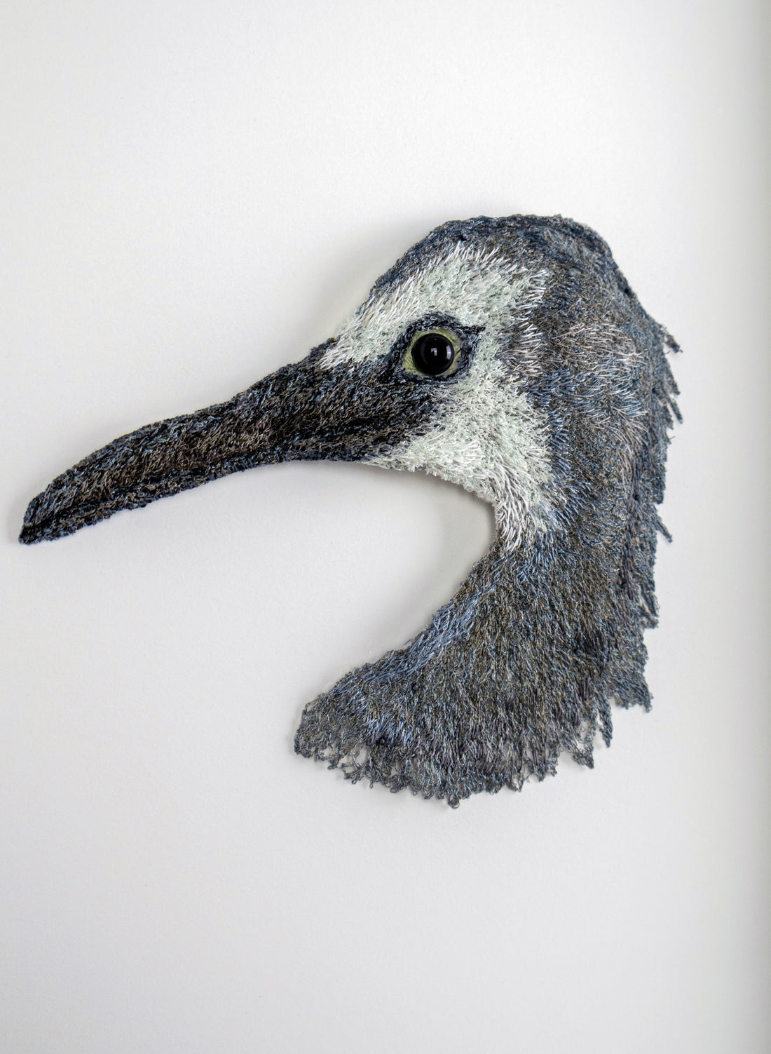 White-faced Heron - 3D Embroidery