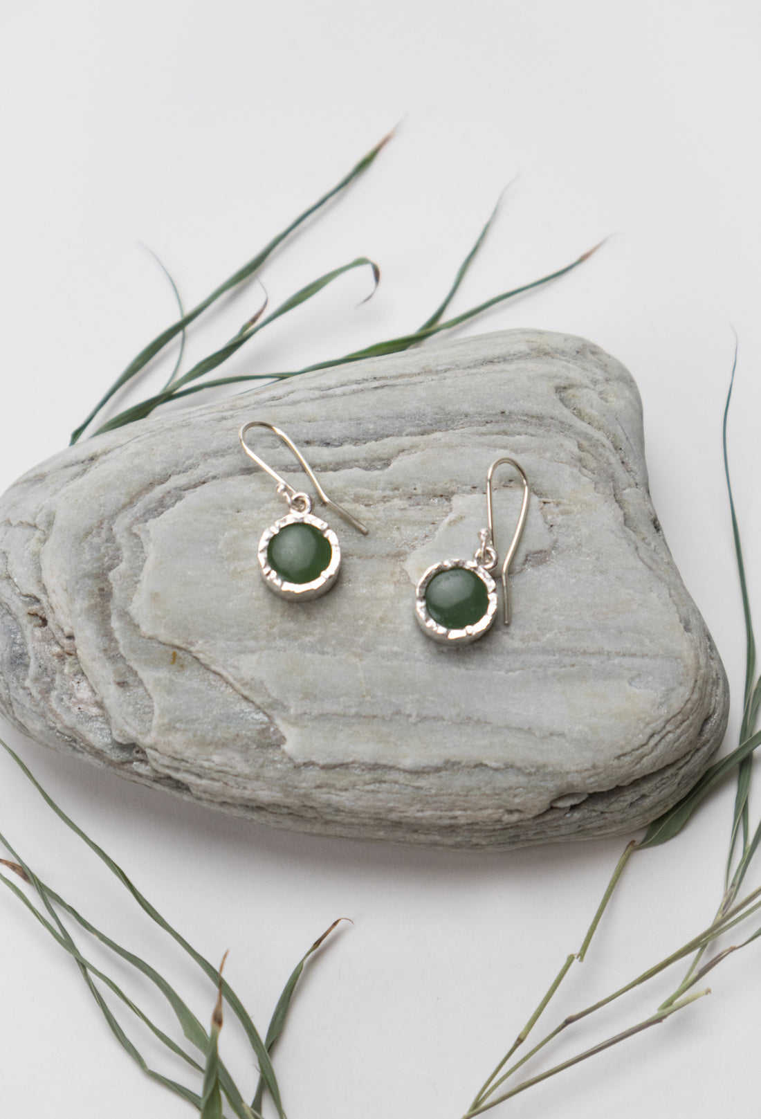 Round NZ Pounamu Earrings