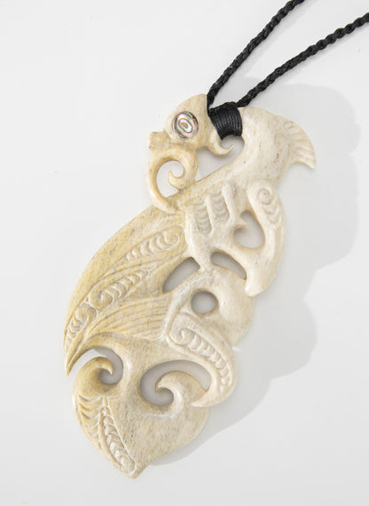 Carved Whalebone Manaia Necklace