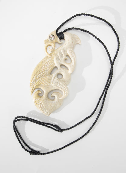 Carved Whalebone Manaia Necklace