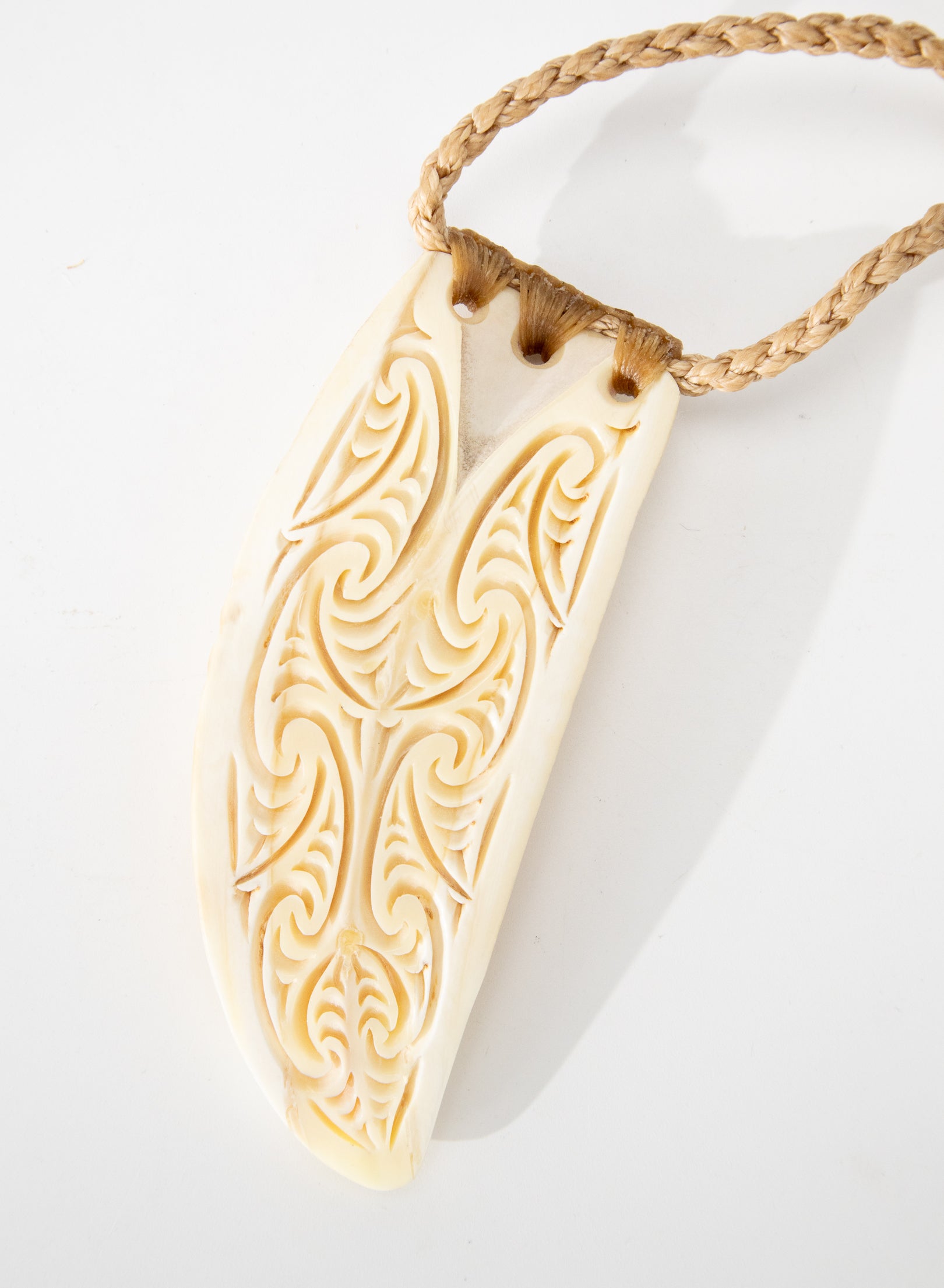 Carved Whalebone Niho Necklace