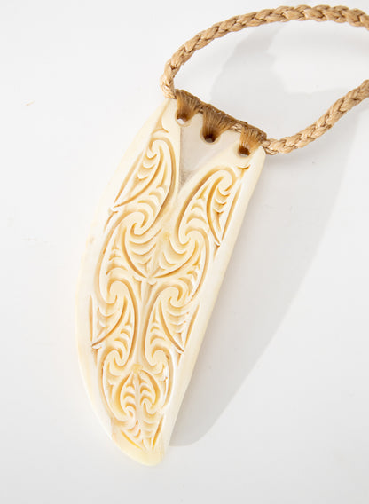 Carved Whalebone Niho Necklace