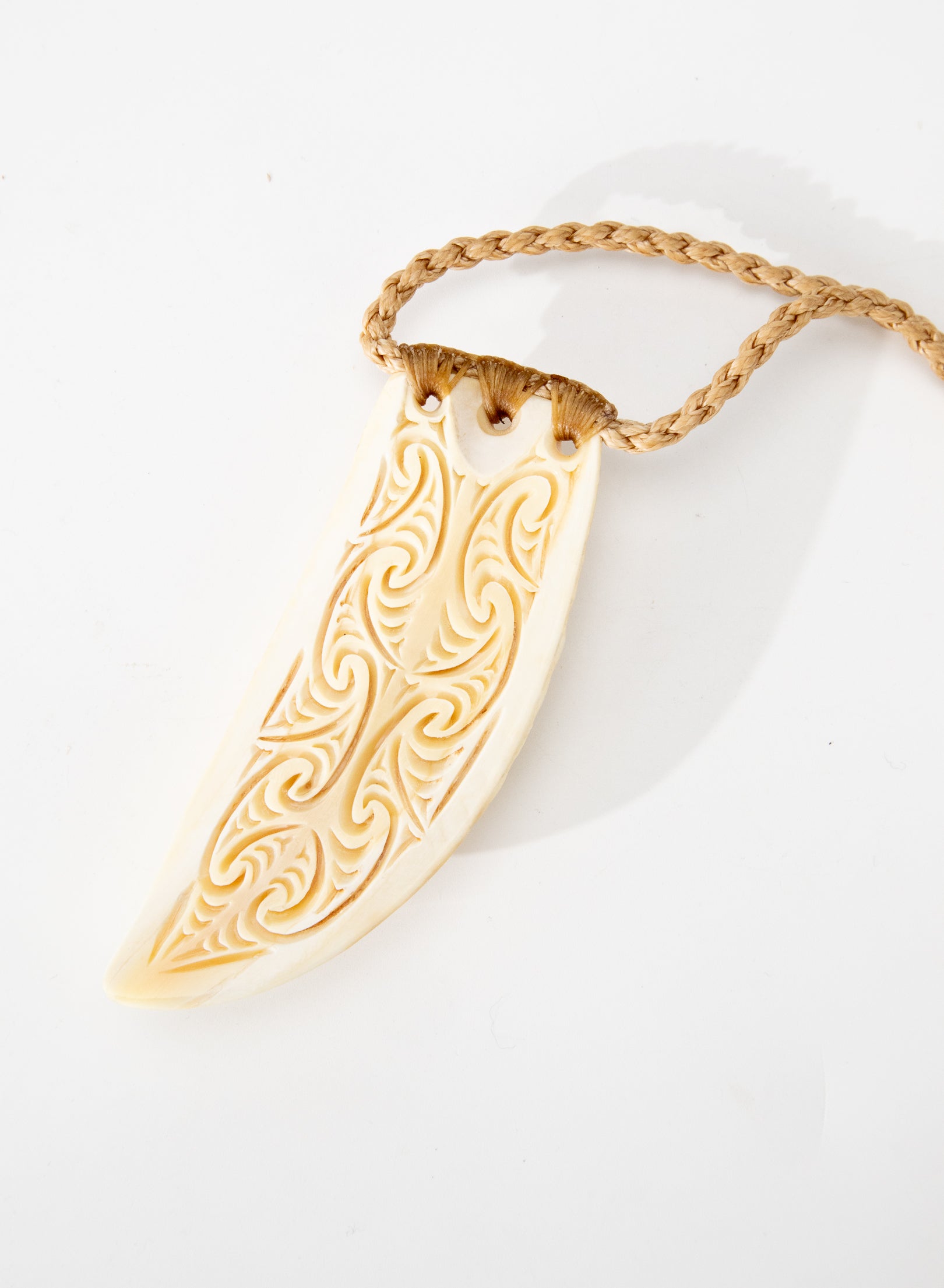 Carved Whalebone Niho Necklace