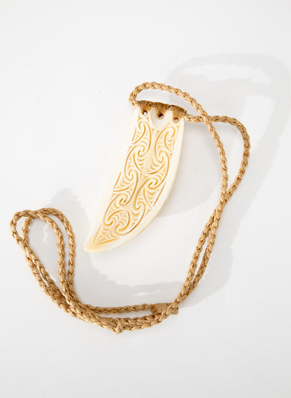 Carved Whalebone Niho Necklace