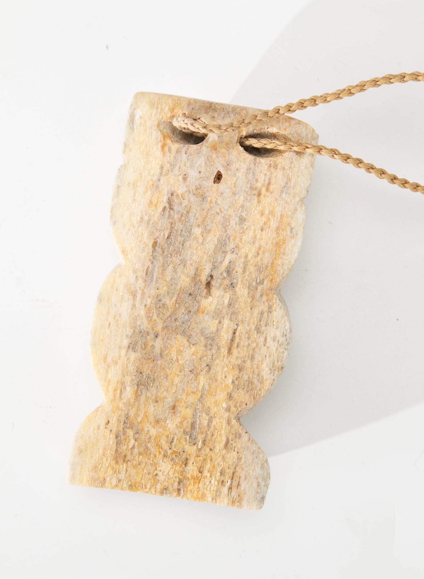 Carved Whalebone Hei Tiki Necklace