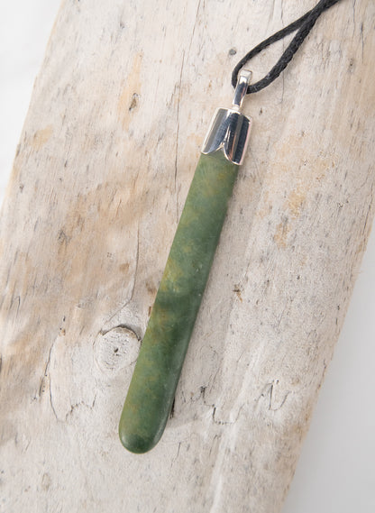 Capped Silver Pounamu Drop Pendant