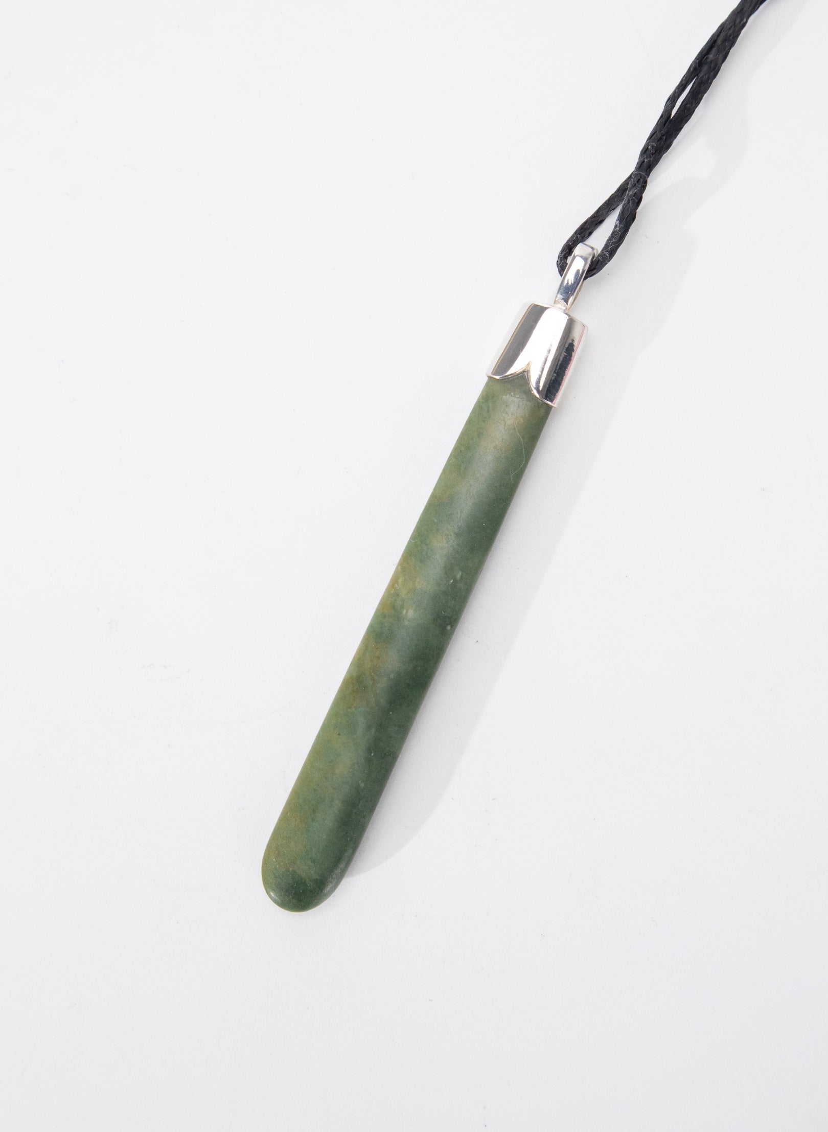 Capped Silver Pounamu Drop Pendant