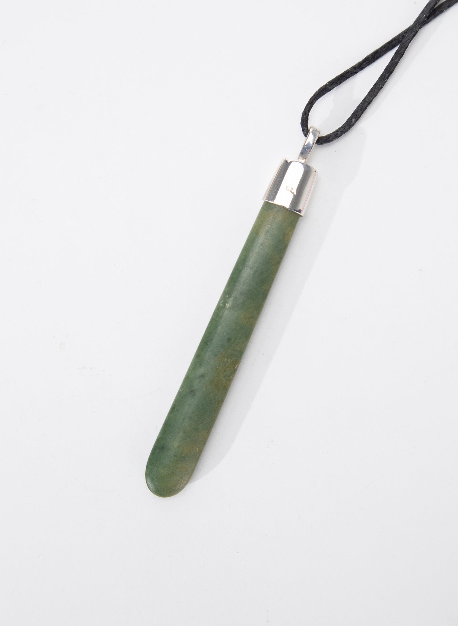 Capped Silver Pounamu Drop Pendant