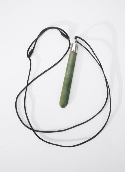 Capped Silver Pounamu Drop Pendant