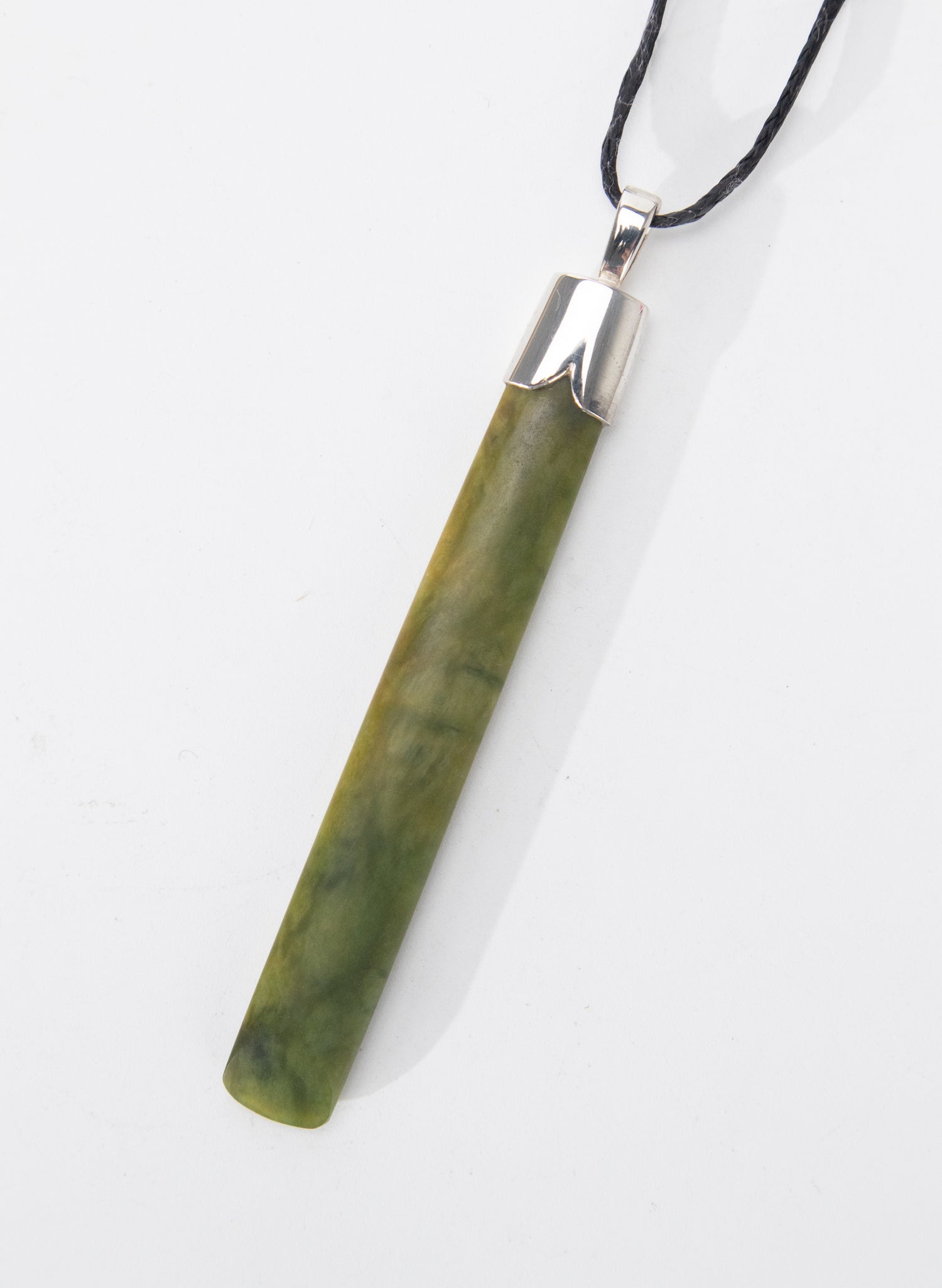 Capped Silver Pounamu Drop Pendant