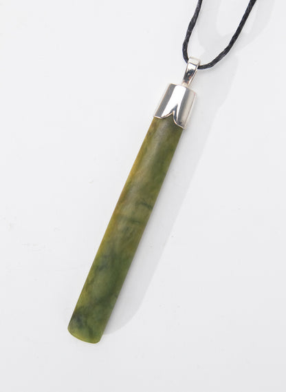 Capped Silver Pounamu Drop Pendant