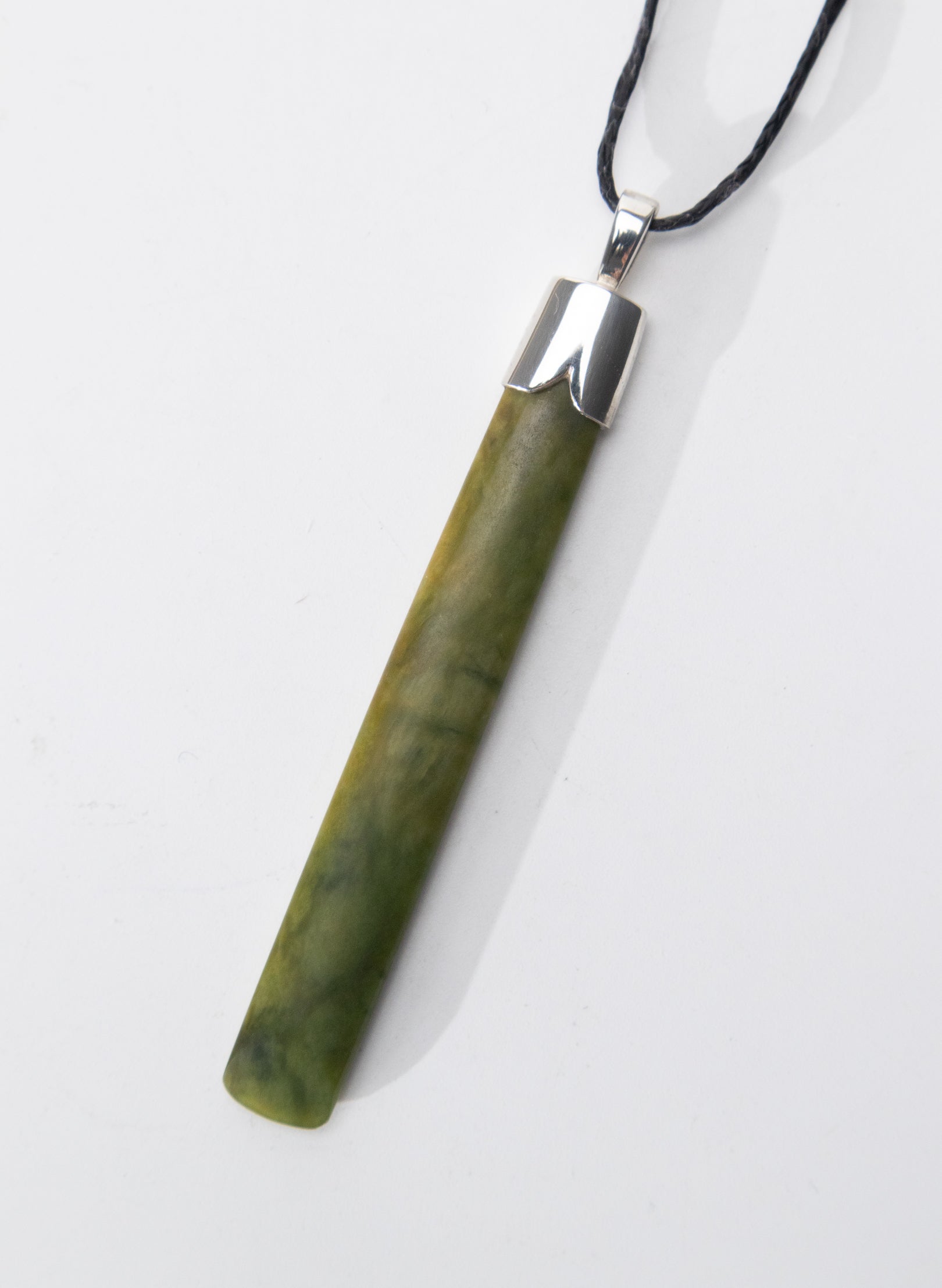 Capped Silver Pounamu Drop Pendant