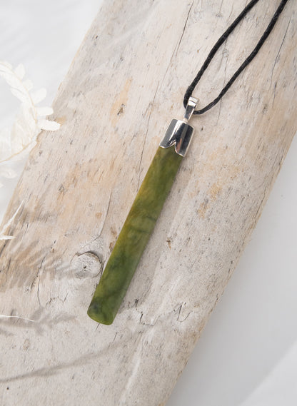 Capped Silver Pounamu Drop Pendant