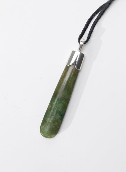 Capped Silver Pounamu Drop Pendant