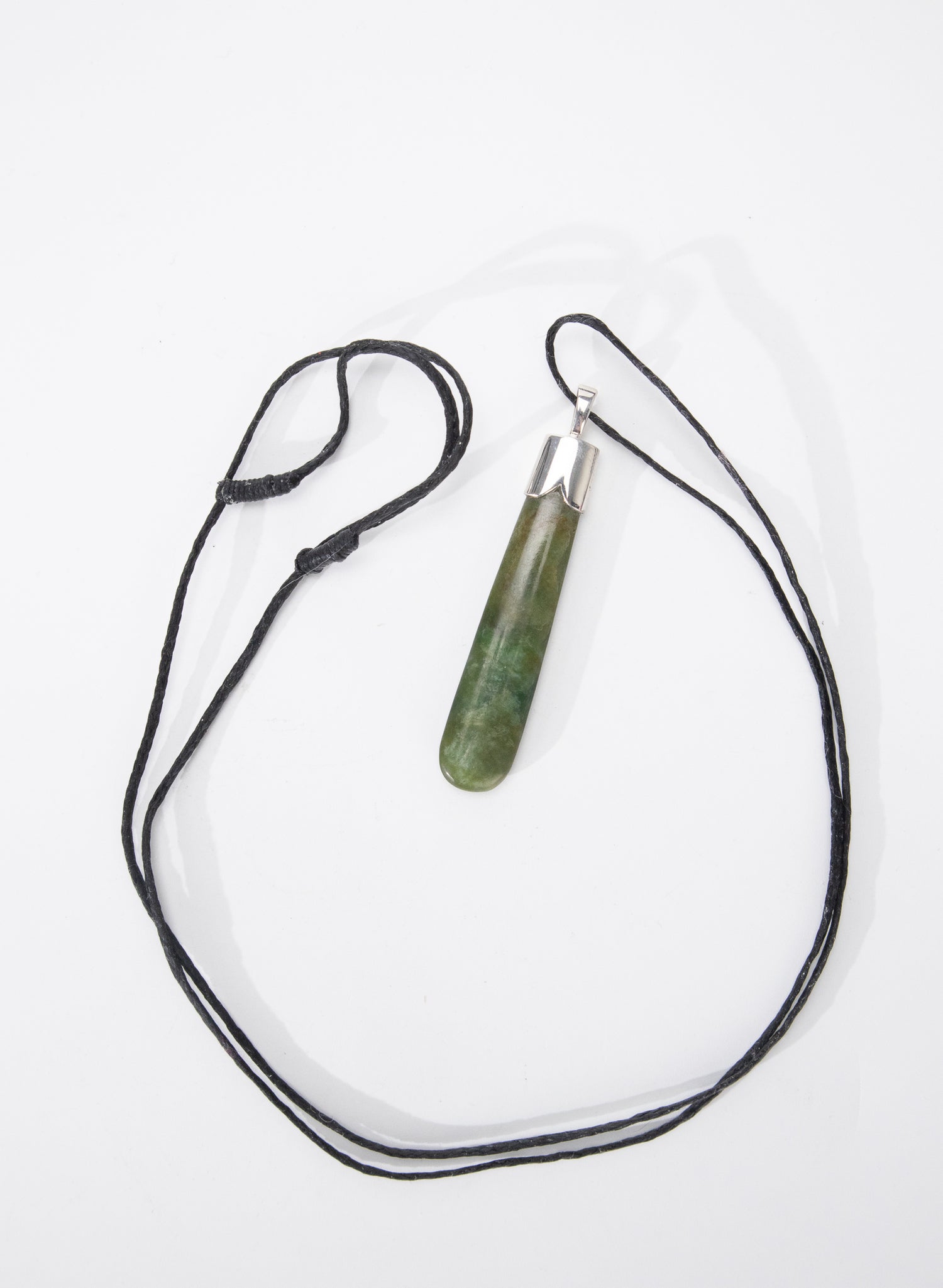 Capped Silver Pounamu Drop Pendant