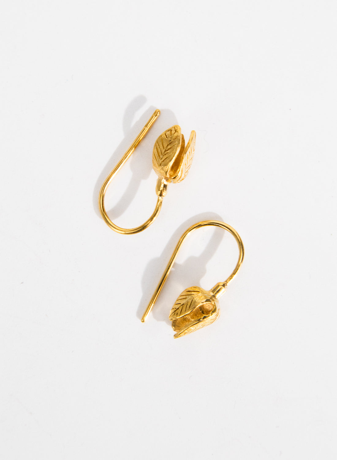 Gold Snowdrop Flower Earrings