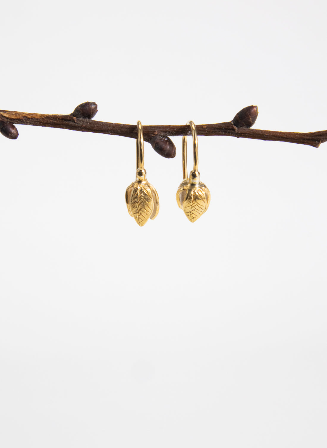 Gold Snowdrop Flower Earrings