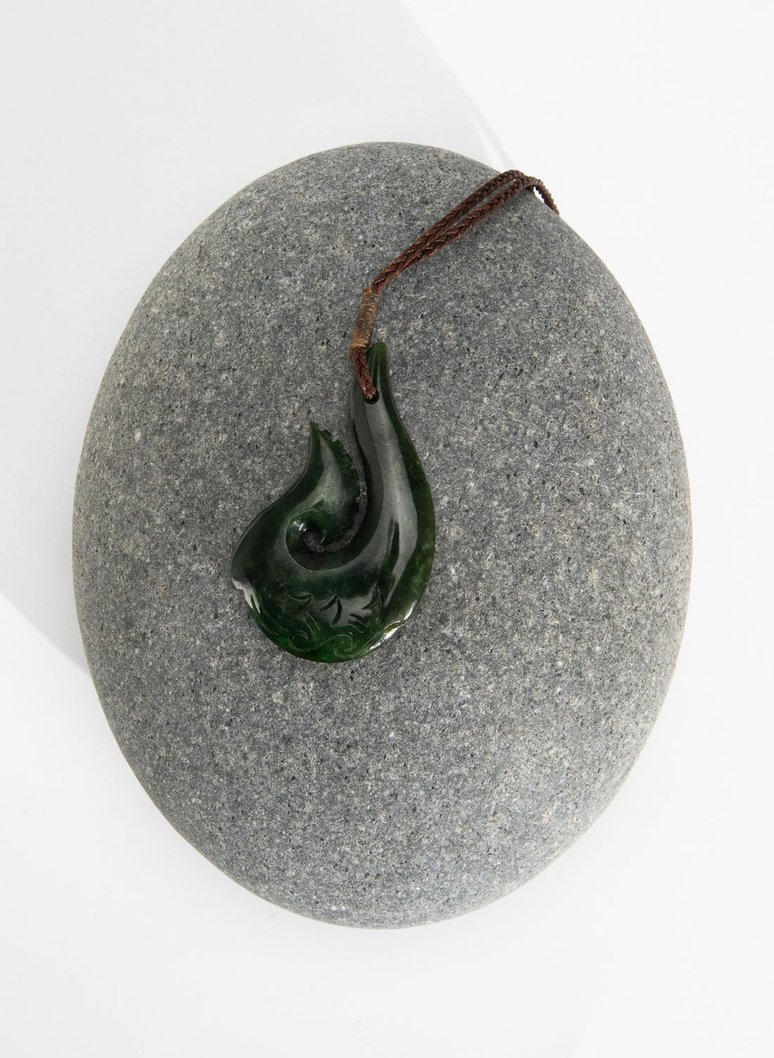 Carved Pounamu Hook Pendant