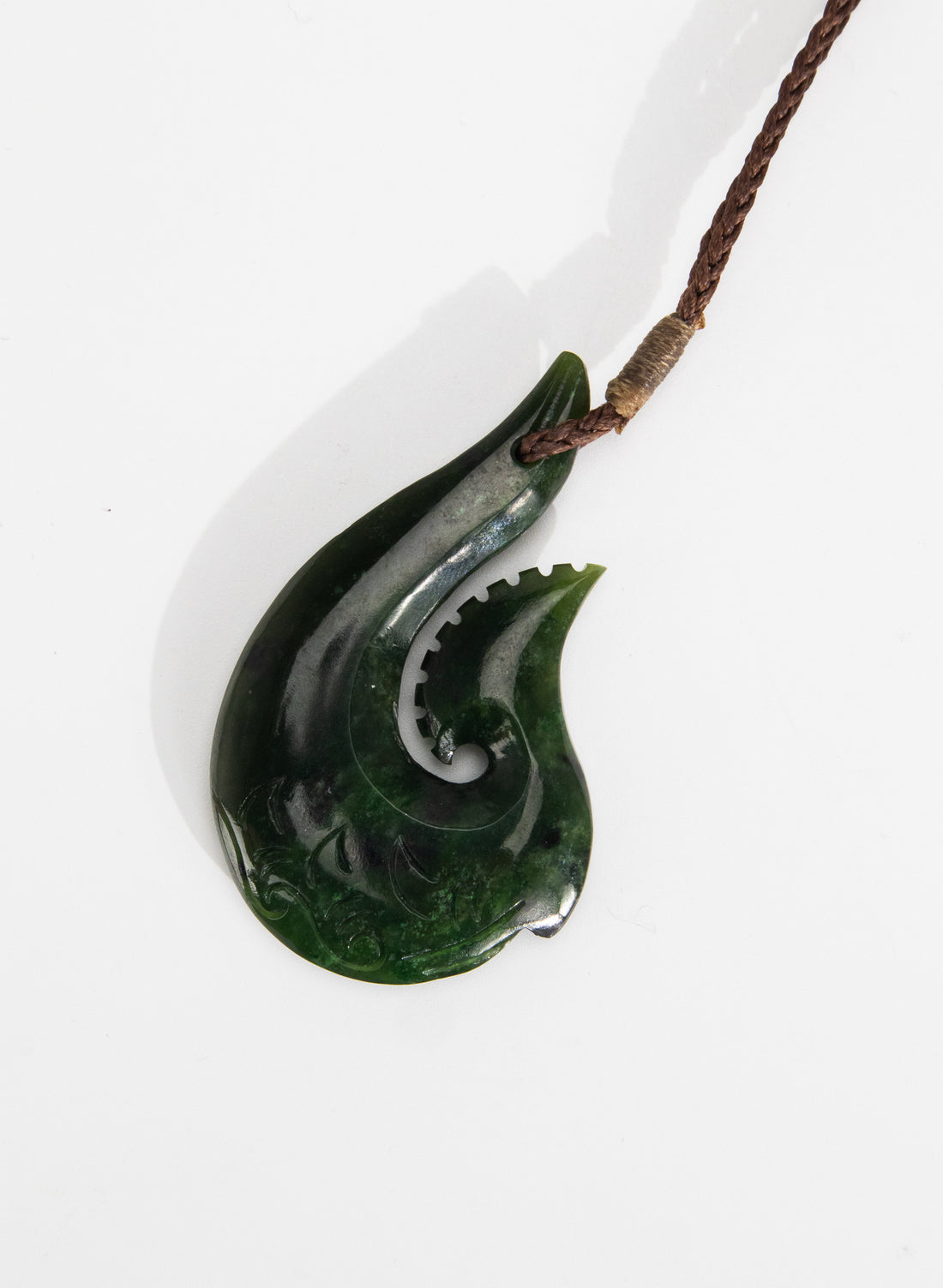 Carved Pounamu Hook Pendant