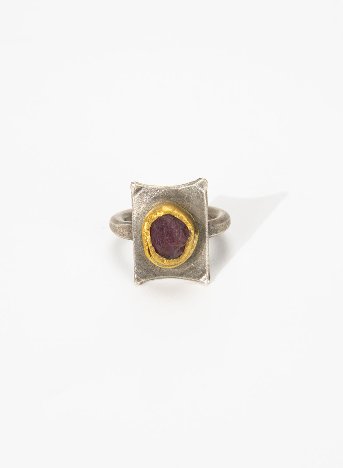 Ruby Natural Untreated and 24ct Gold Ring