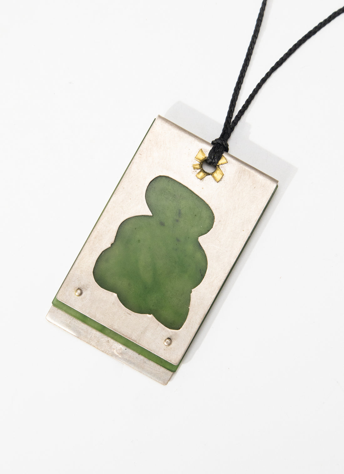 NZ Pounamu &amp; Brass Necklace