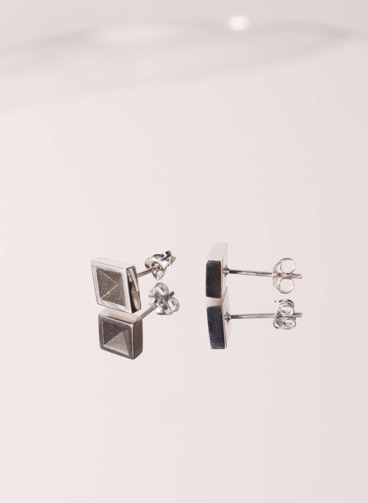 Black Diamond Studs - Sterling Silver