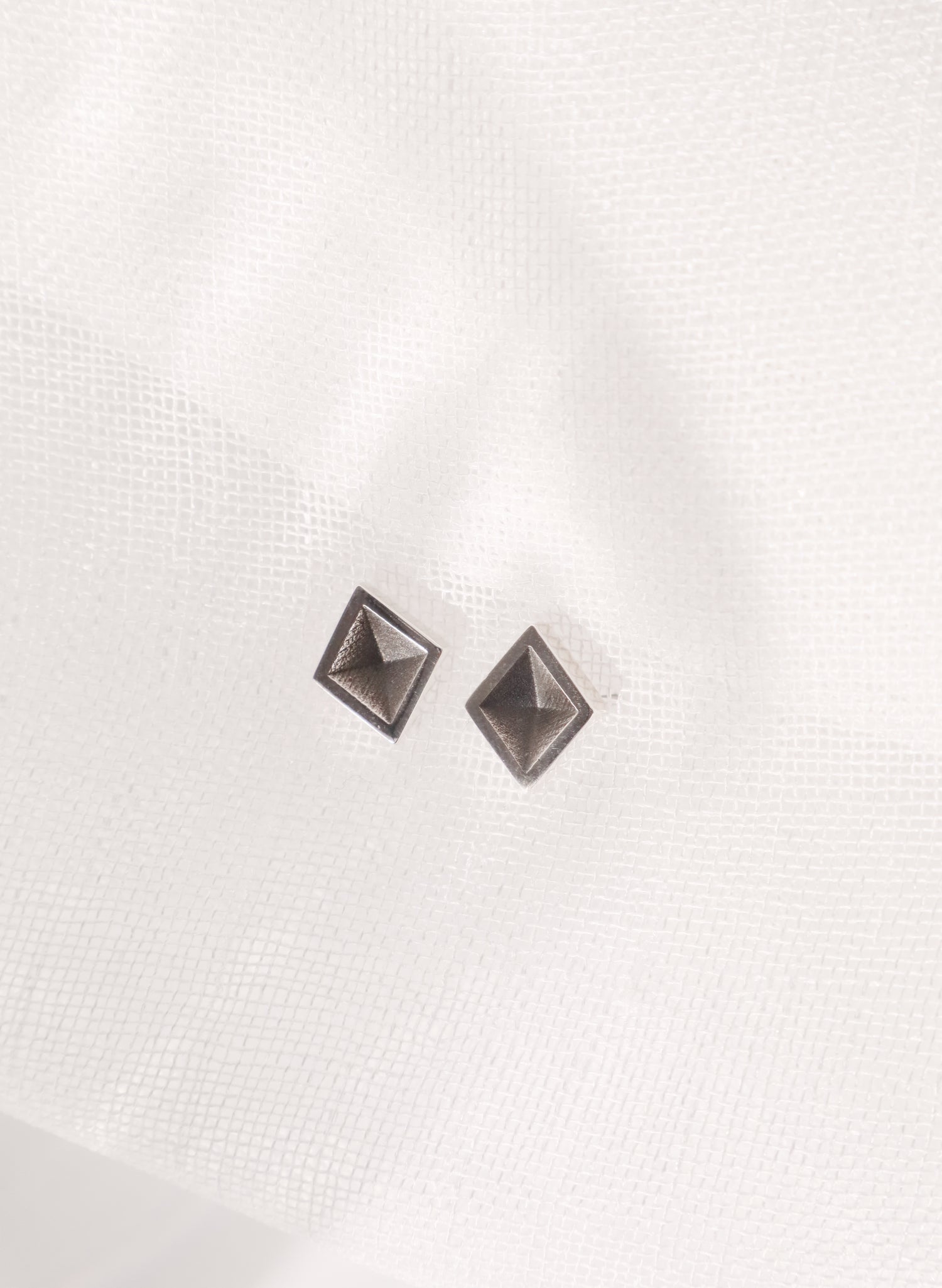 Black Diamond Studs - Sterling Silver