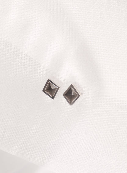 Black Diamond Studs - Sterling Silver