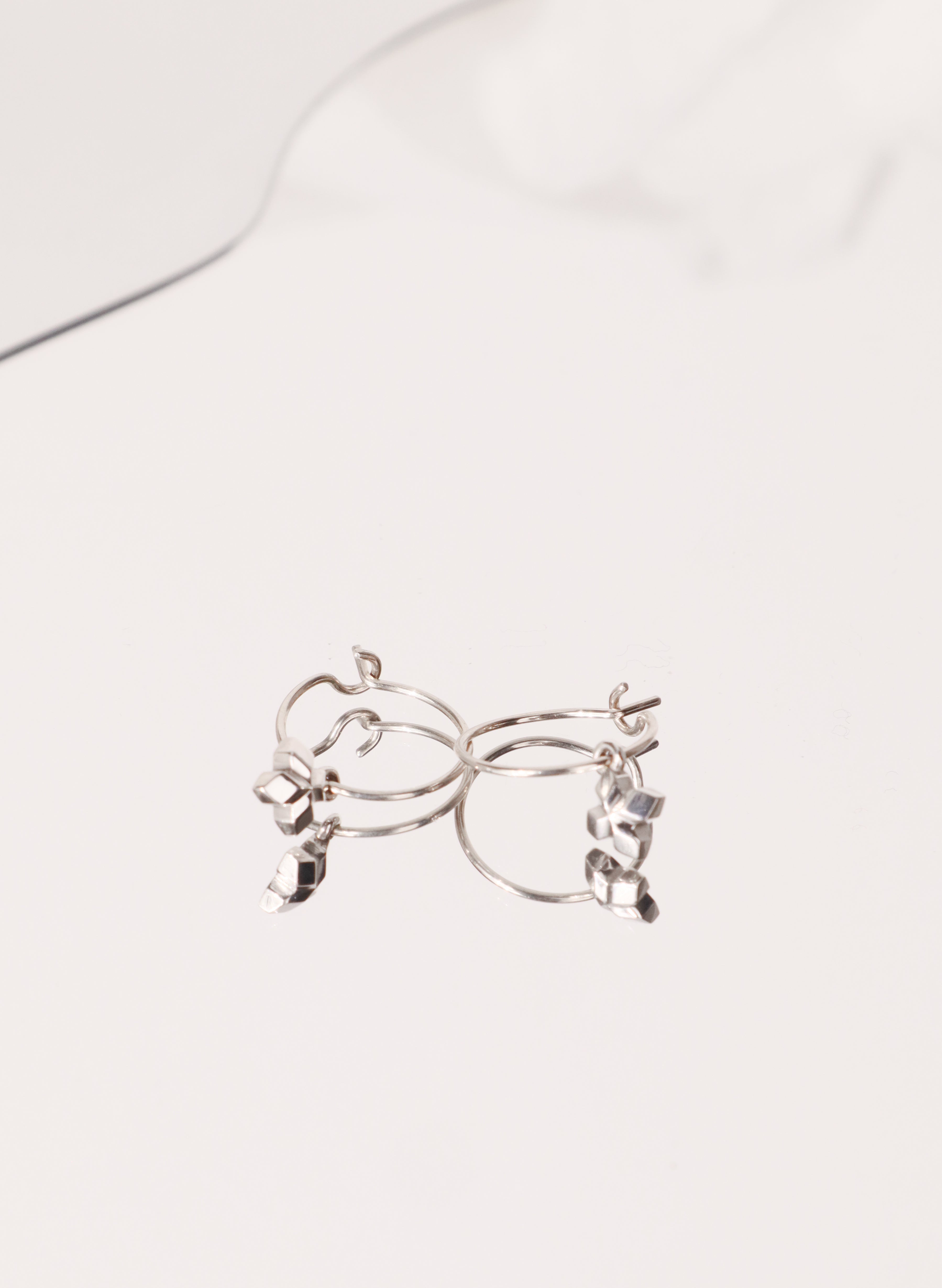 Micro Cross Hoop Earrings