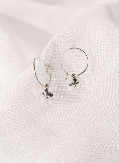 Micro Cross Hoop Earrings