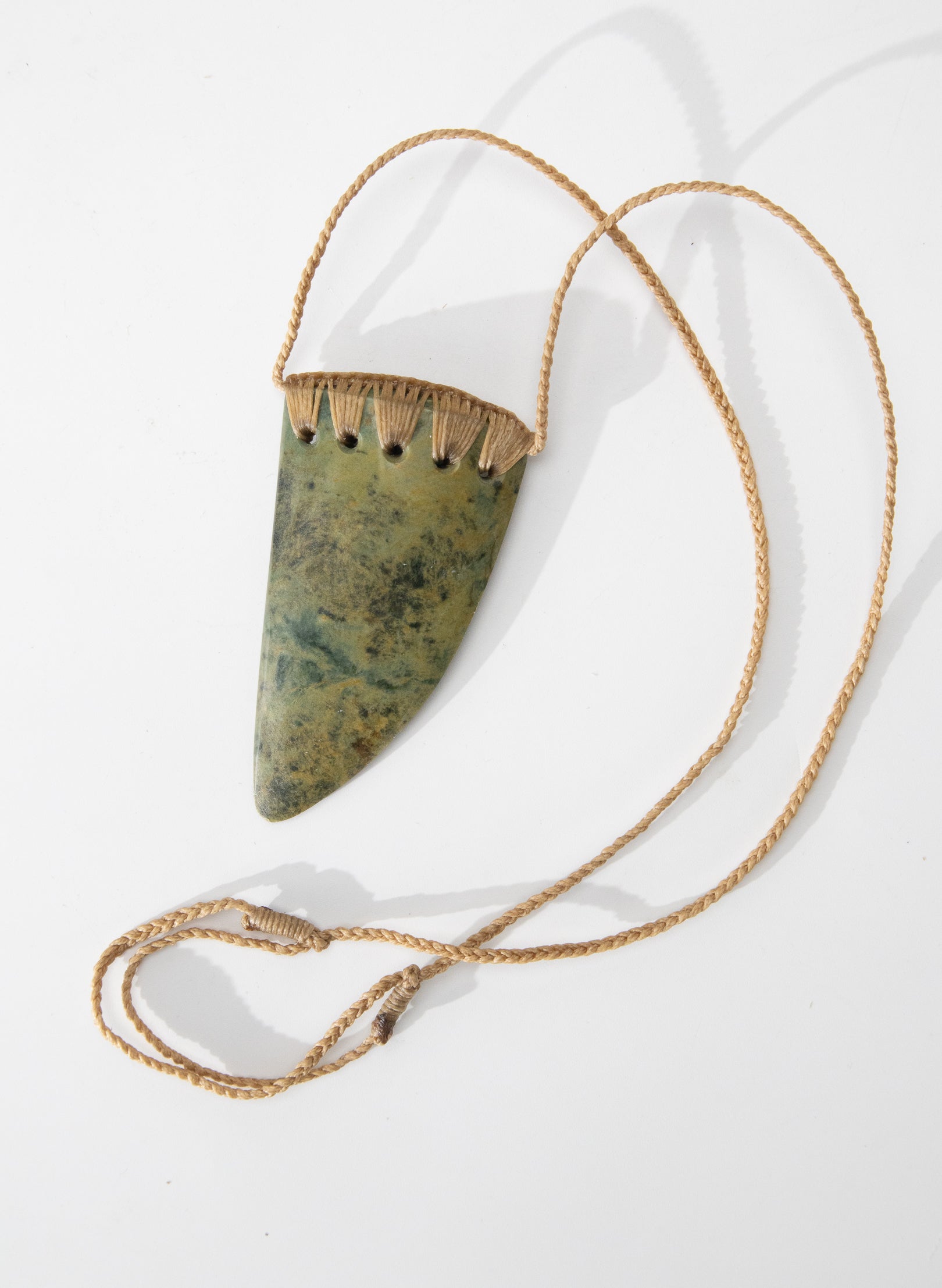 Carved Pounamu Niho Necklace