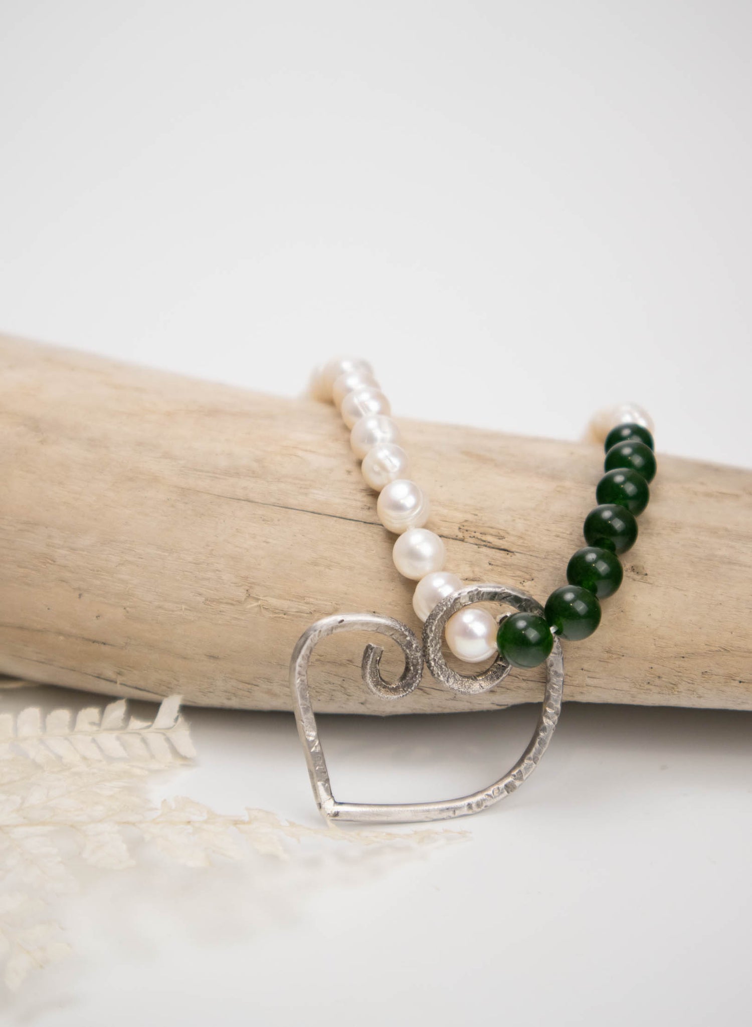 Aroha Necklace - Pounamu And Pearl