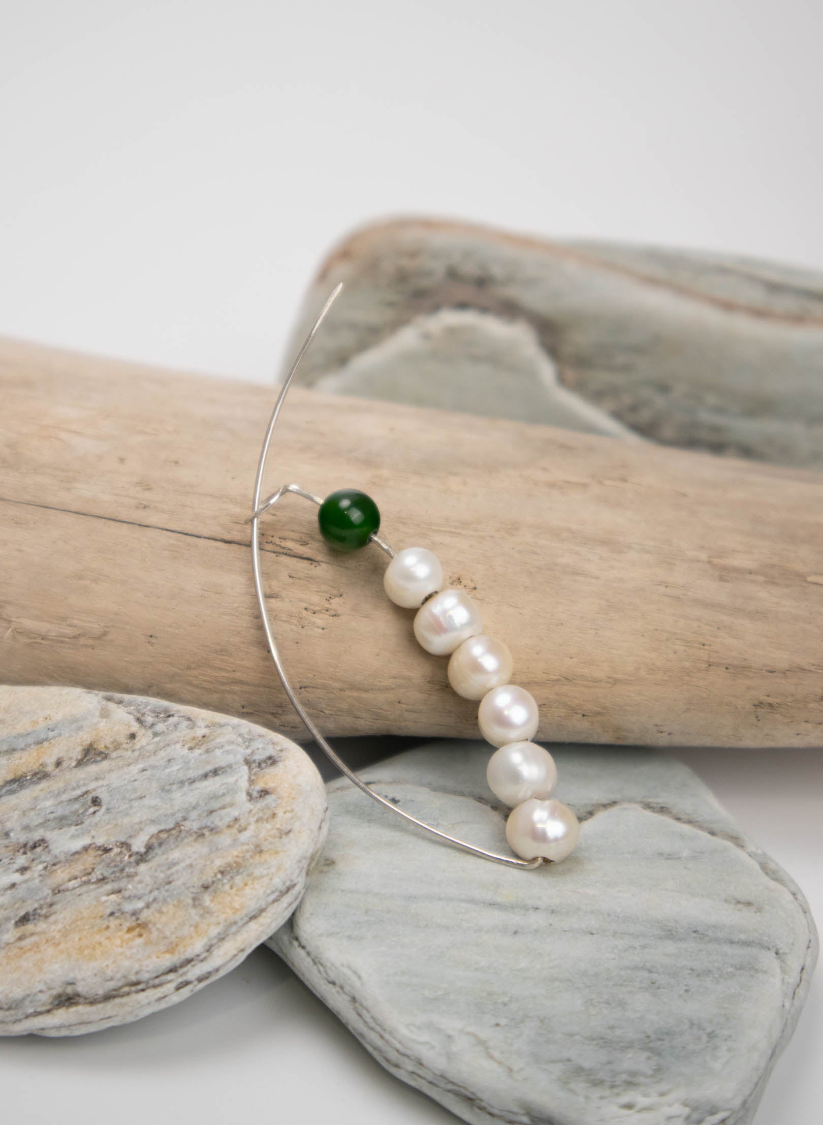 A Week of Supplies - Pearl And Pounamu Brooch or Earring