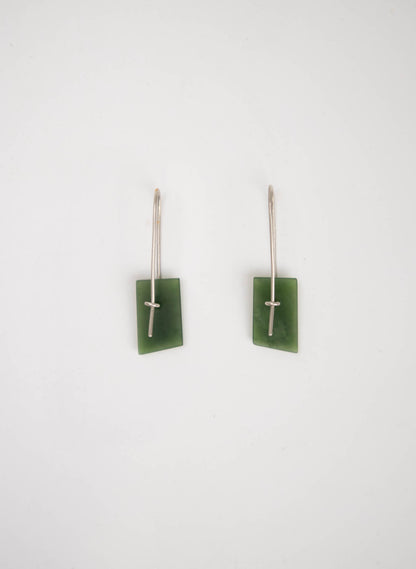 Geometric Facetted Pounamu Earrings