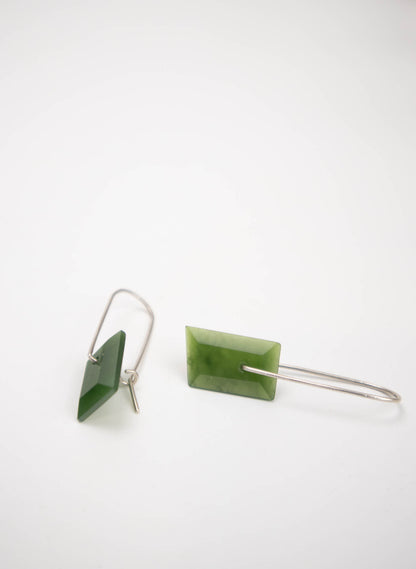 Geometric Facetted Pounamu Earrings