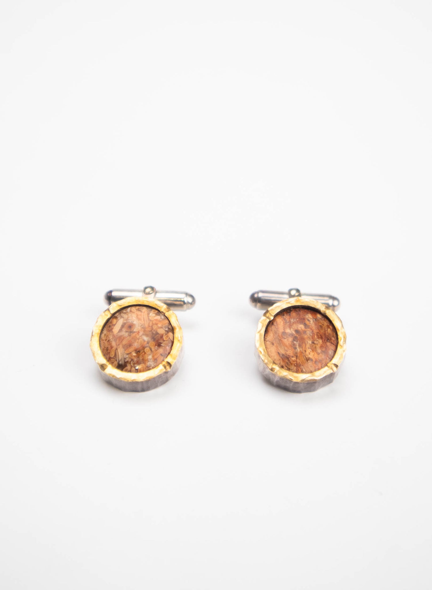 ROUND FOSSIL CUFFLINKS