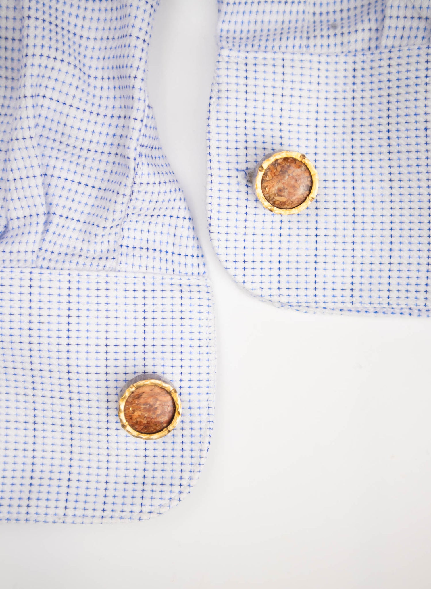 ROUND FOSSIL CUFFLINKS